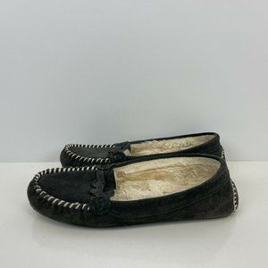 Minnie Tonka Vivian Slip On Moccasin Loafers Suede Sherpa Line Grey Womens 11